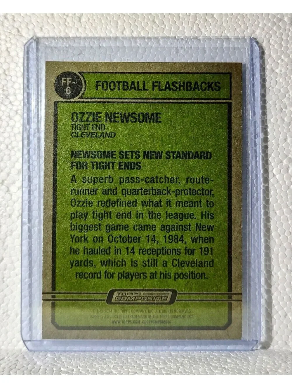 Ozzie Newsome 2023 Topps Flashbacks NFL #FF-6 Football Card Cleveland Browns